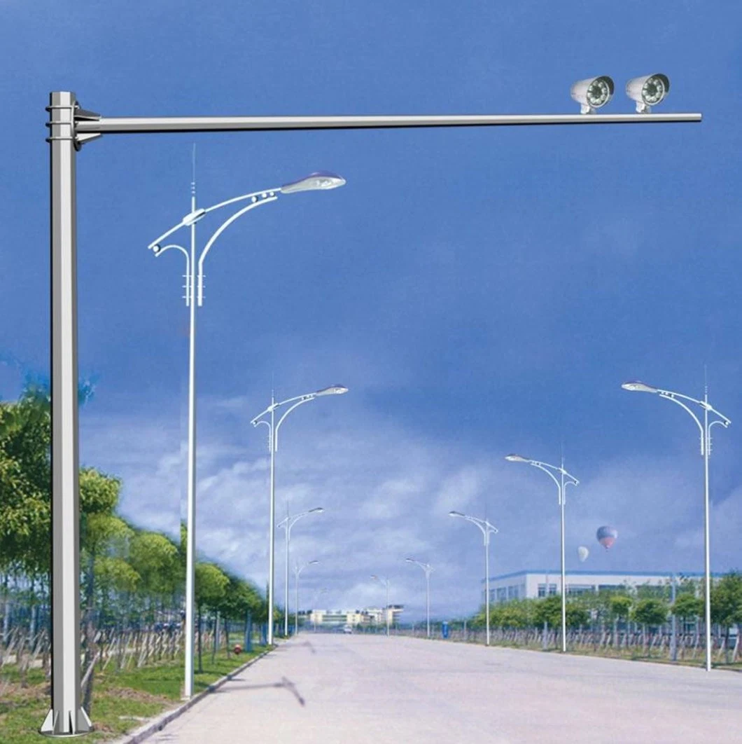 Galvanized Steel Monitoring Traffic Poles in City Road